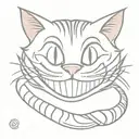 cheshire cat smile tattoo design idea