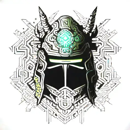 samurai warrior armor tattoo design idea