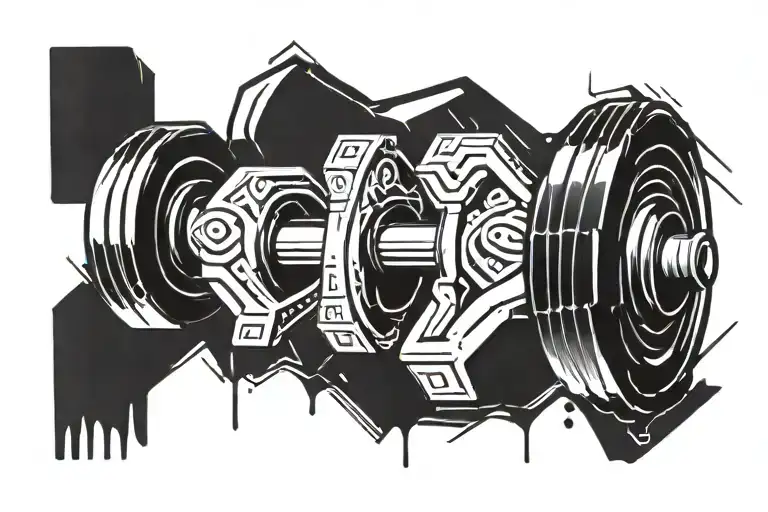 160 kg dumbbell symbolizing tattoo design idea