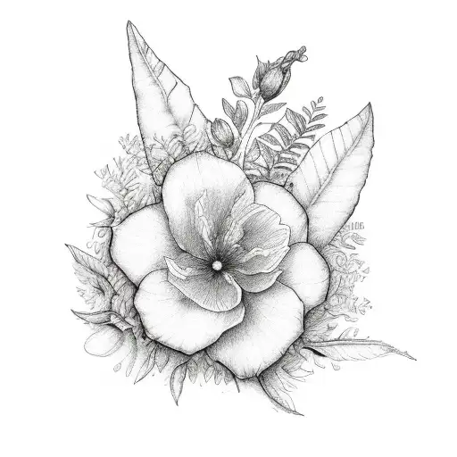 February may December and April birth flowers  tattoo design idea