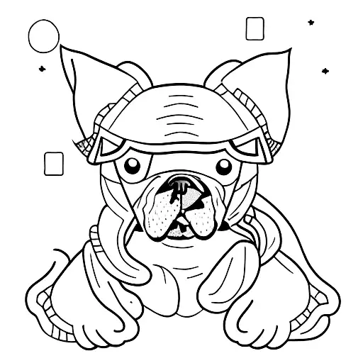 cuddly blanket wrapped around a dog tattoo design idea