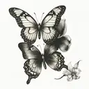 a butterfly,the right wing should be normal,the left one should be orchids and in the middle there should be a semicolon tattoo design idea