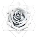 rose in rhombus tattoo design idea