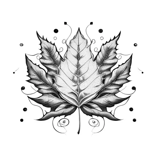 memento mori leaf tattoo design idea