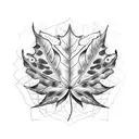 memento mori leaf tattoo design idea
