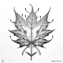 memento mori leaf tattoo design idea