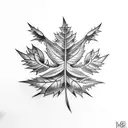 memento mori leaf tattoo design idea