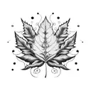 memento mori leaf tattoo design idea