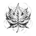 memento mori leaf tattoo design idea