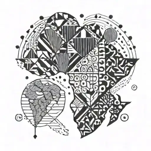 Africa Heart semicolon tattoo design idea