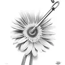 stethoscope wrapped around Gerber daisies  tattoo design idea
