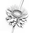 stethoscope wrapped around Gerber daisies  tattoo design idea