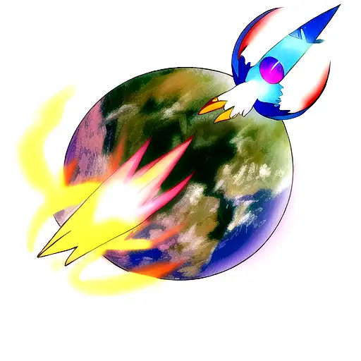 planeta pluton y ave fenix tattoo design idea