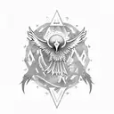 planeta pluton y ave fenix tattoo design idea