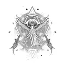 planeta pluton y ave fenix tattoo design idea