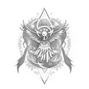 planeta pluton y ave fenix tattoo design idea