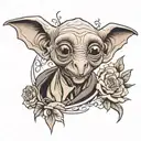 dobby smiling tattoo design idea