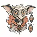 dobby smiling tattoo design idea