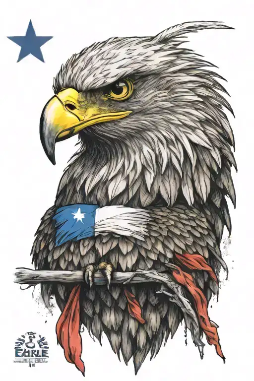 eagle sitting with philippines flag tattoo design idea