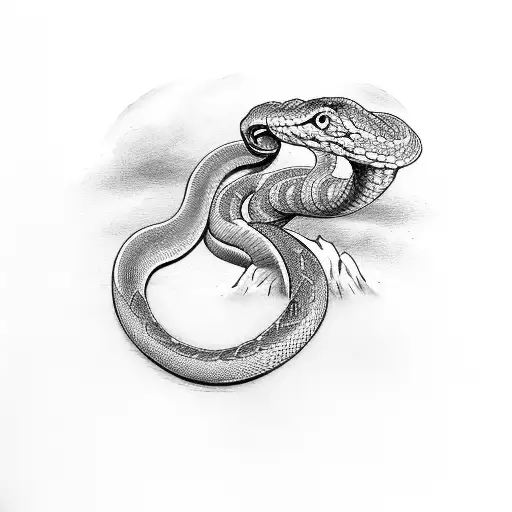 snake biting his own tail tattoo design idea