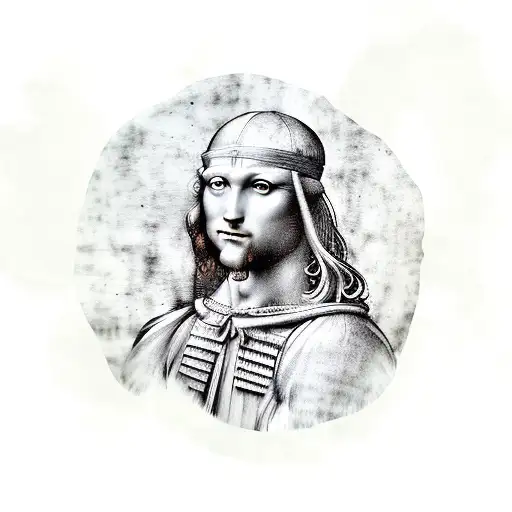 leonardo da vinci in florence tattoo design idea