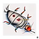 cockroach with gun tattoo design idea