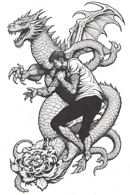 atlas holding earth dragon made tattoo design idea