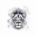 Lion with British flag tattoo design idea