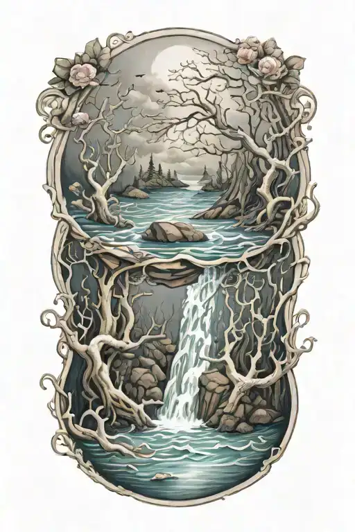 The water that swallowed up our wounds will someday calm down Because you will have a wide embrace tattoo design idea