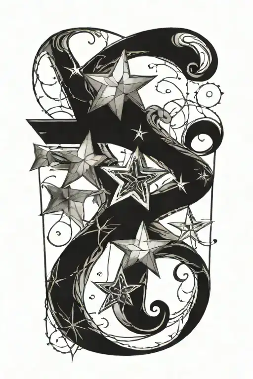 3 stars forming the letters T X T tattoo design idea