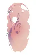 combining musical notes with waves crashing on the beach tattoo design idea