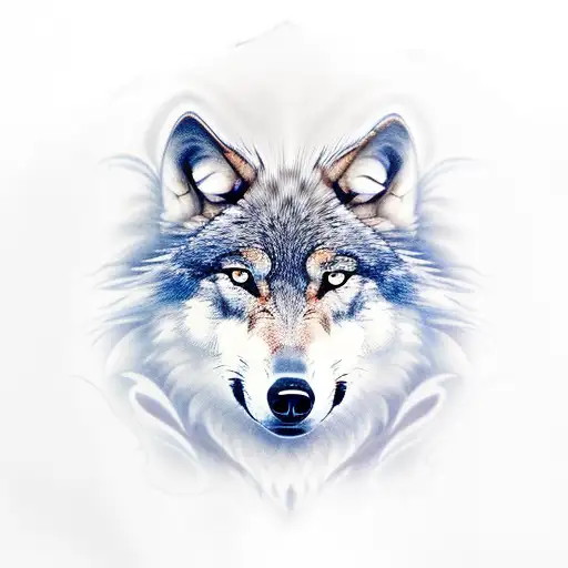 wolf, Chain, Ying and Yang, Phoenix, Feathers tattoo design idea