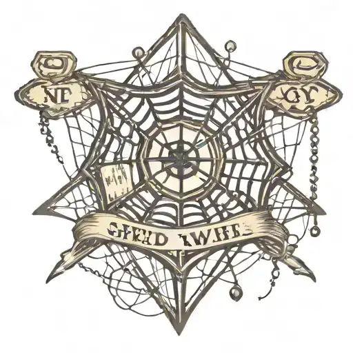 spider web and street sign tattoo design idea