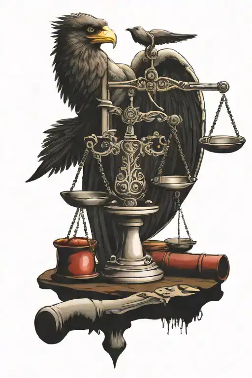 justice + scales + military + family tattoo design idea
