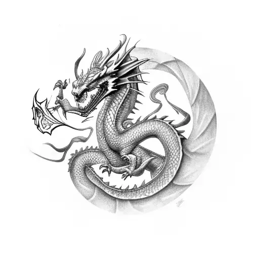 dragon with avatar  tattoo design idea