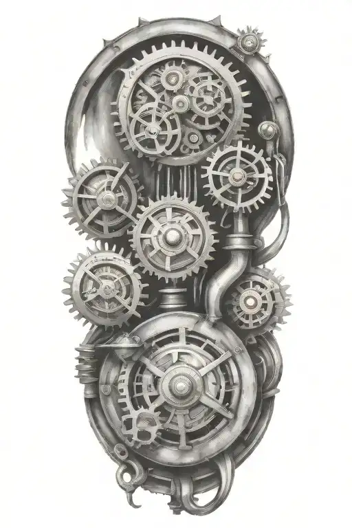 bio mechanical steam punk  tattoo design idea