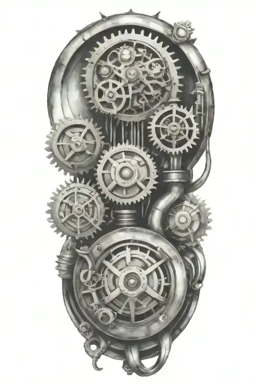 bio mechanical steam punk  tattoo design idea