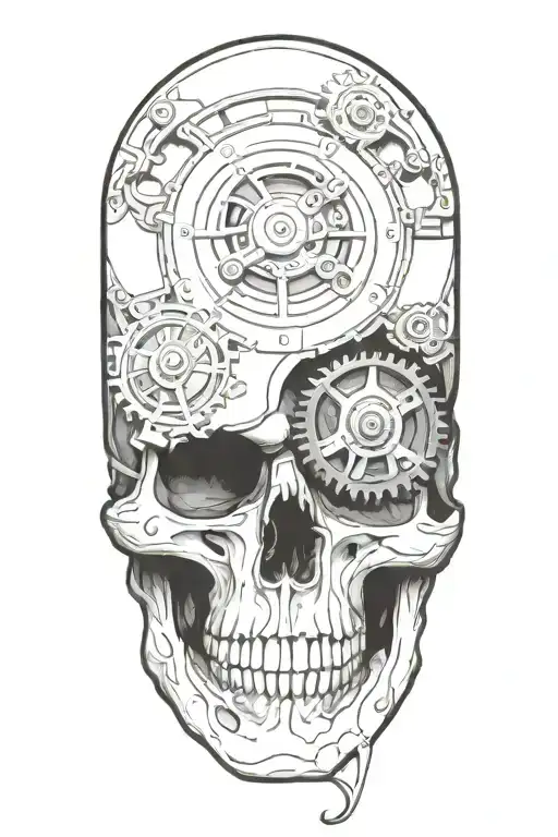 steam punk bio mechanical  tattoo design idea