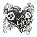 A steampunk heart with gears and cogs peeking out of a skin rip, symbolizing the nurse's dedication and passion for helping others tattoo design idea