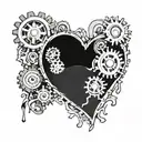 A steampunk heart with gears and cogs peeking out of a skin rip, symbolizing the nurse's dedication and passion for helping others tattoo design idea