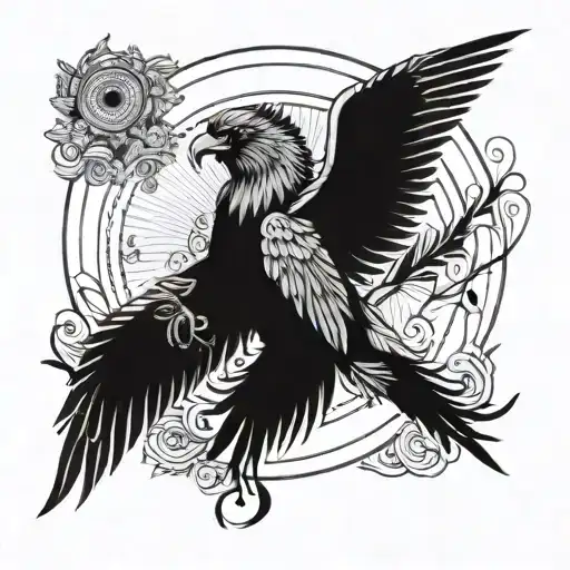 icarus falling feathers tattoo design idea
