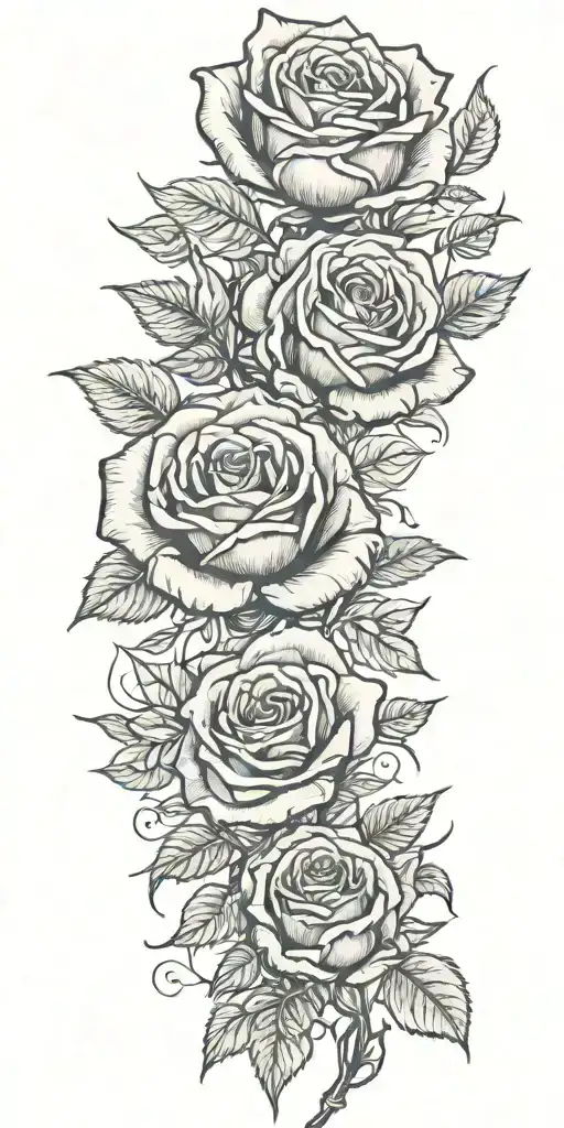 roses wrapped tattoo design idea