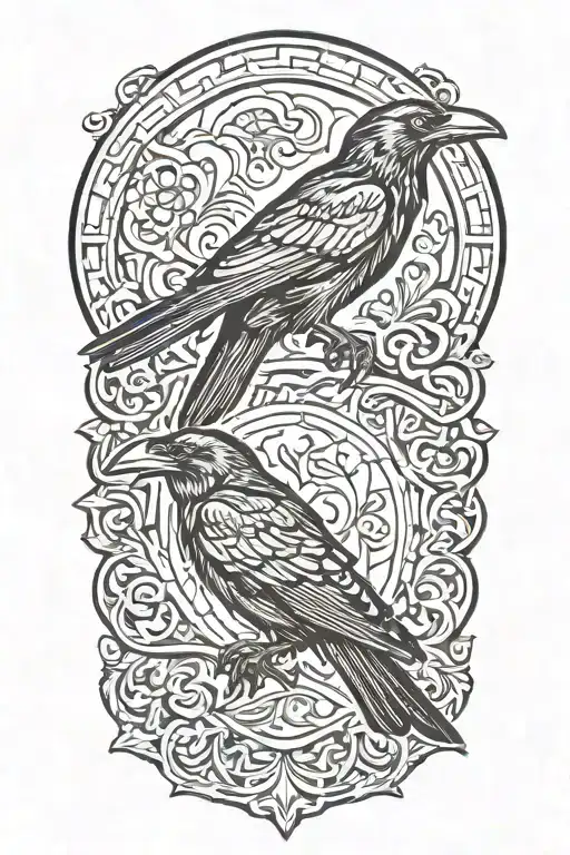 Ravens tattoo design idea