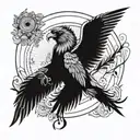 icarus falling feathers tattoo design idea