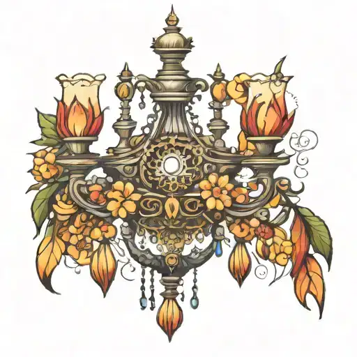 chandelier tattoo design idea