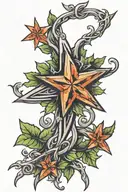 Vine throwing star tattoo design idea
