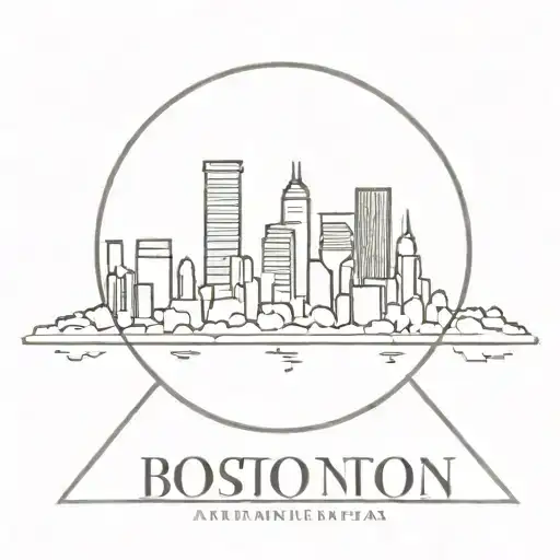 boston and atlanta skyline silhouette tattoo design idea