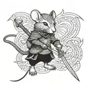Redwall mouse warrior tattoo design idea