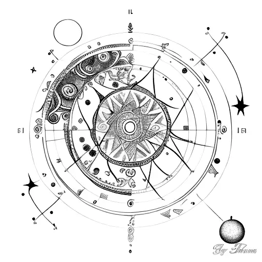 Henna Inspired Astronomical Map tattoo design idea