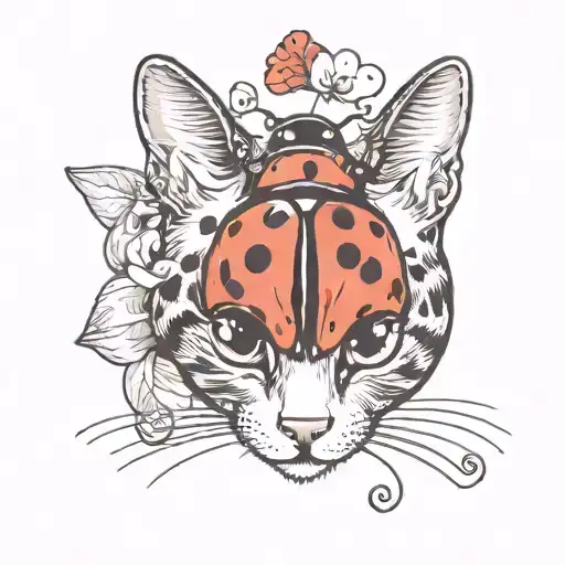 ladybug on a cats nose tattoo design idea